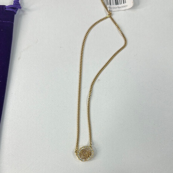 Dior Gold Necklace with Elegant Circular Pendant - Picture 1 of 1